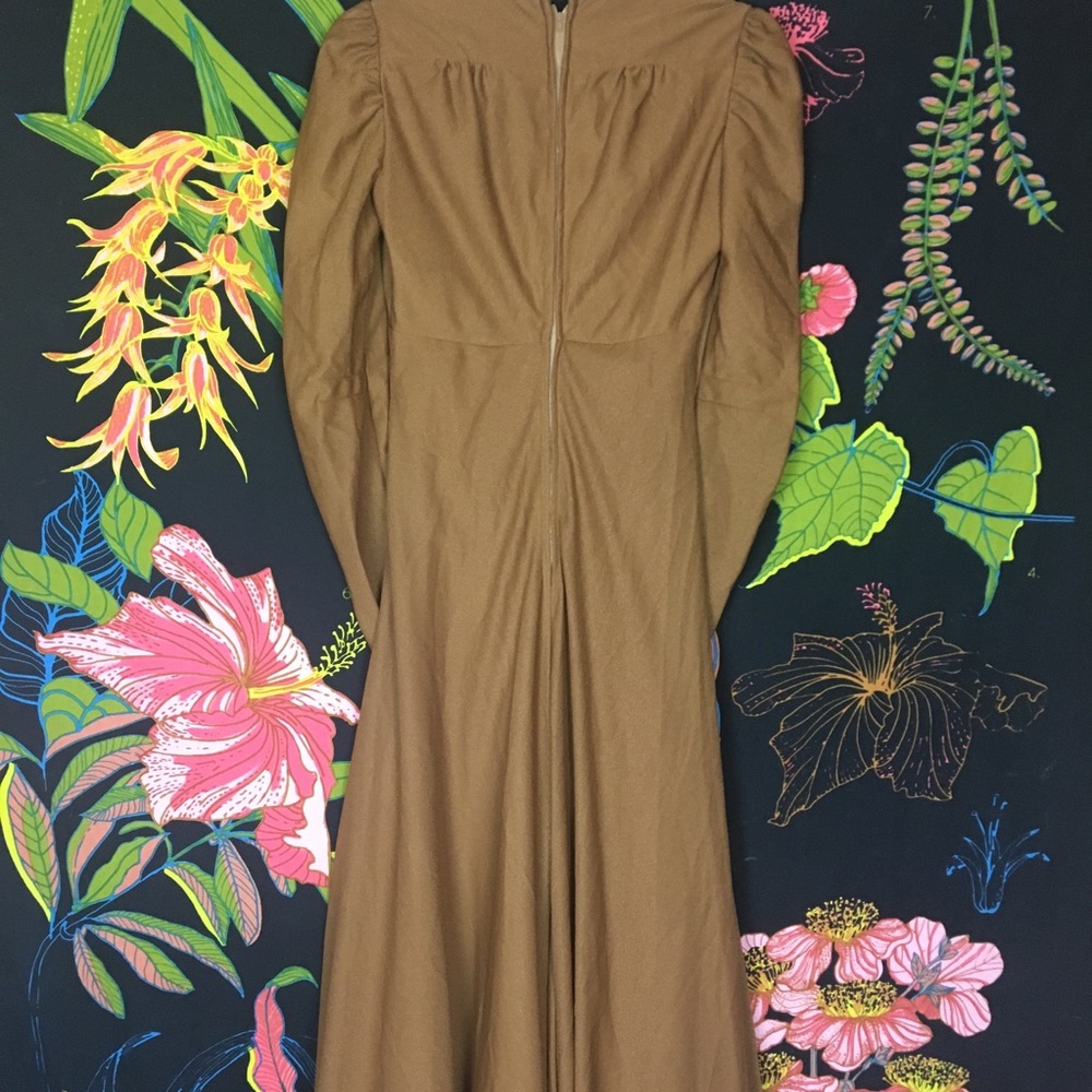 VINTAGE 1970s HAND SEWN LONG SLEEVE MAXI DRESS - Picture 5 of 6